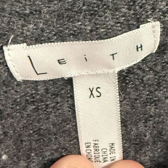 Leith Gray Turtleneck Sweater Textured Knit - Picture 3 of 5